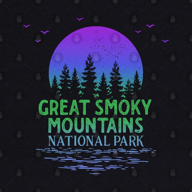 Great Smoky Mountains National Park Trees Moon Design by Pine Hill Goods